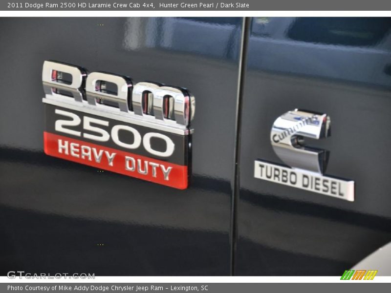 Hunter Green Pearl / Dark Slate 2011 Dodge Ram 2500 HD Laramie Crew Cab 4x4