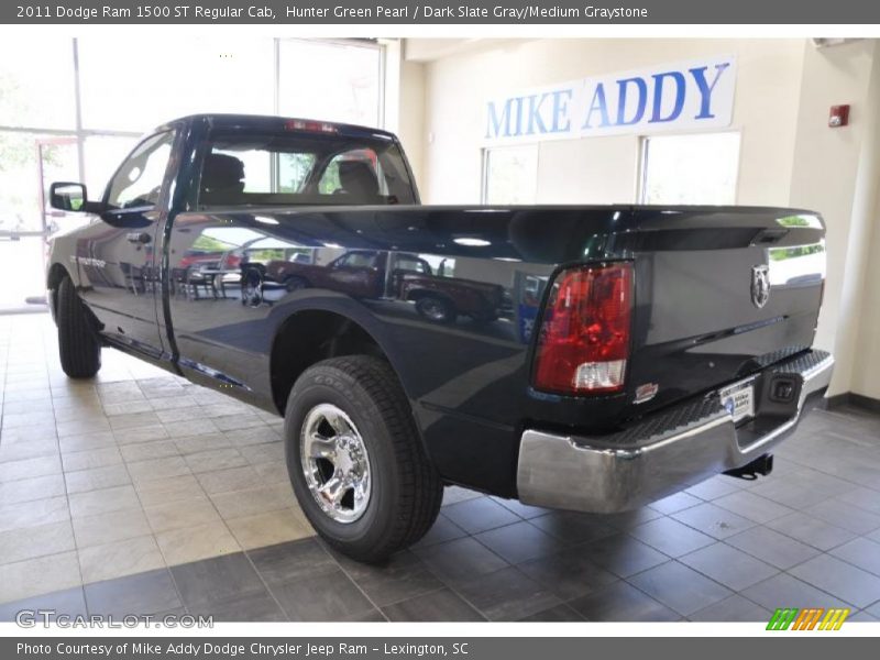 Hunter Green Pearl / Dark Slate Gray/Medium Graystone 2011 Dodge Ram 1500 ST Regular Cab