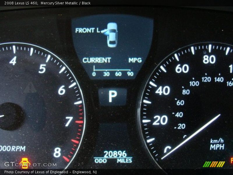 Mercury Silver Metallic / Black 2008 Lexus LS 460