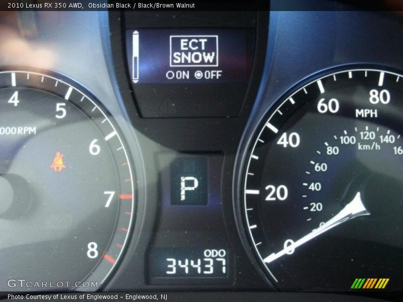Obsidian Black / Black/Brown Walnut 2010 Lexus RX 350 AWD