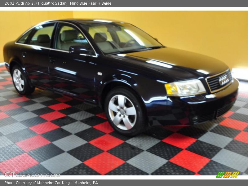 Ming Blue Pearl / Beige 2002 Audi A6 2.7T quattro Sedan