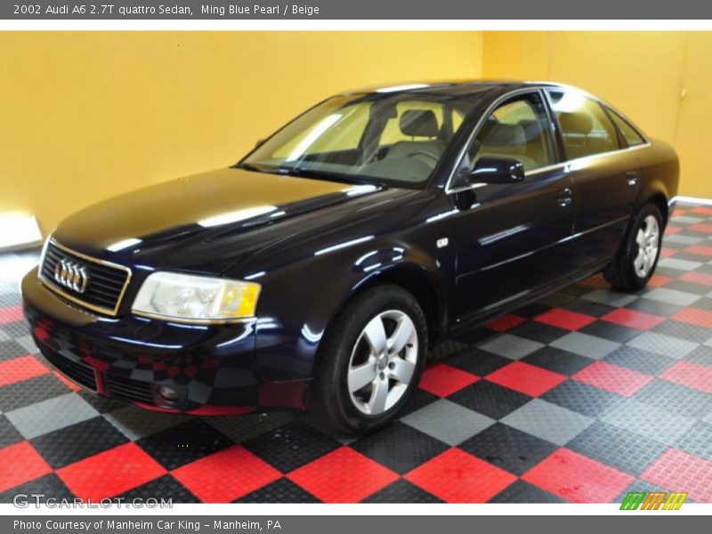 Ming Blue Pearl / Beige 2002 Audi A6 2.7T quattro Sedan