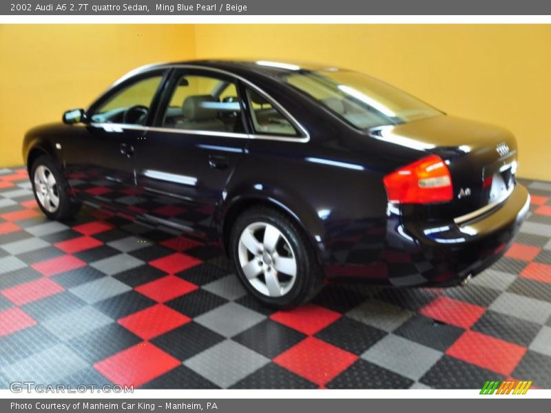 Ming Blue Pearl / Beige 2002 Audi A6 2.7T quattro Sedan