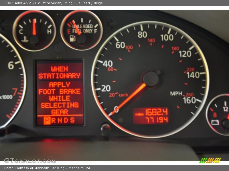Ming Blue Pearl / Beige 2002 Audi A6 2.7T quattro Sedan