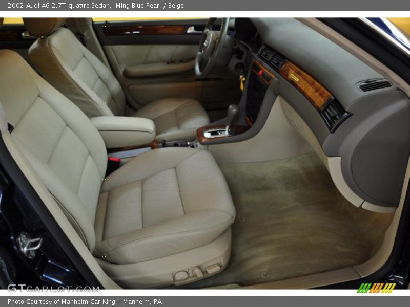 Ming Blue Pearl / Beige 2002 Audi A6 2.7T quattro Sedan