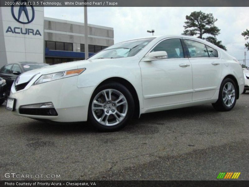 White Diamond Pearl / Taupe 2010 Acura TL 3.5 Technology