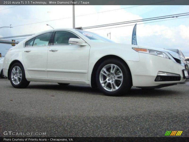 White Diamond Pearl / Taupe 2010 Acura TL 3.5 Technology
