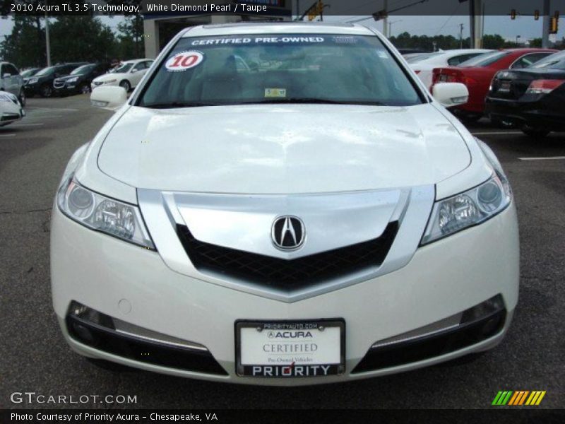 White Diamond Pearl / Taupe 2010 Acura TL 3.5 Technology