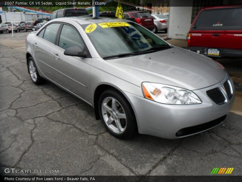 Liquid Silver Metallic / Ebony 2007 Pontiac G6 V6 Sedan