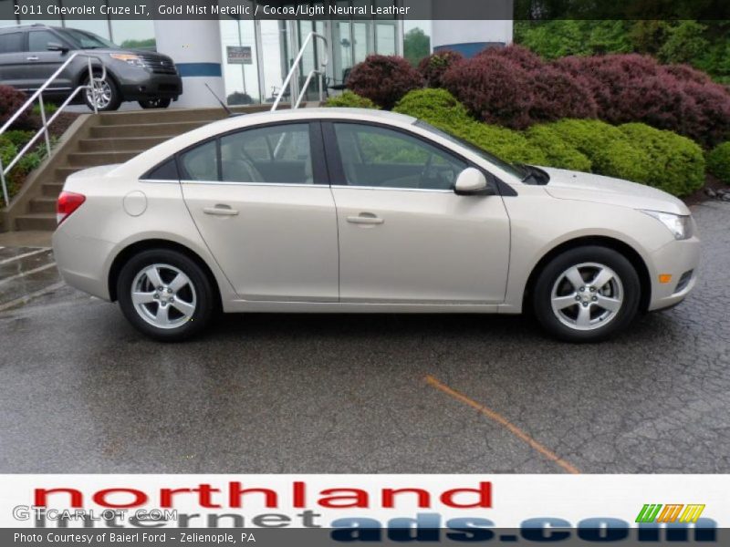 Gold Mist Metallic / Cocoa/Light Neutral Leather 2011 Chevrolet Cruze LT