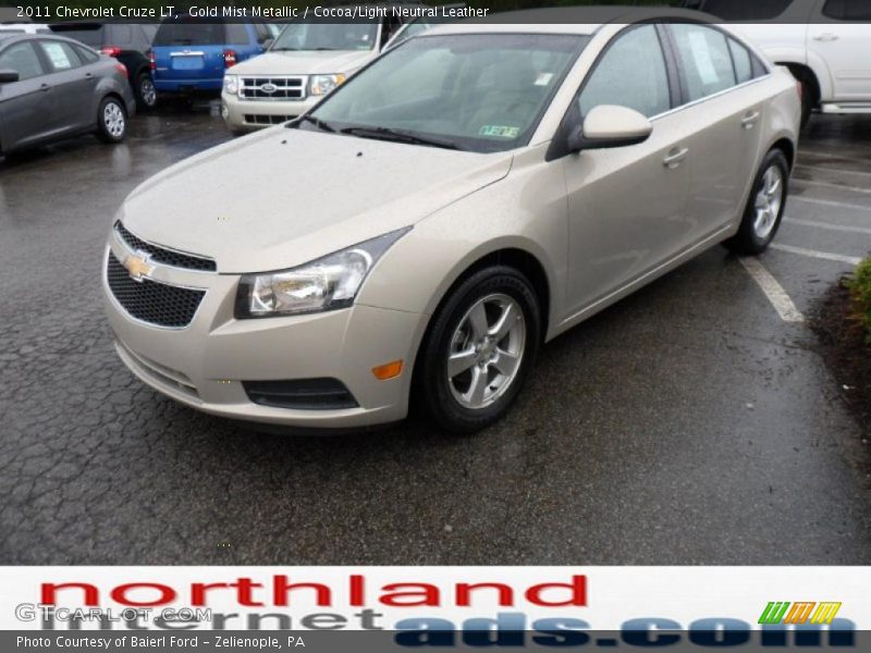 Gold Mist Metallic / Cocoa/Light Neutral Leather 2011 Chevrolet Cruze LT