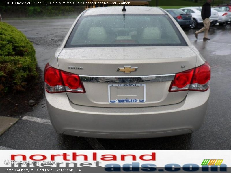 Gold Mist Metallic / Cocoa/Light Neutral Leather 2011 Chevrolet Cruze LT