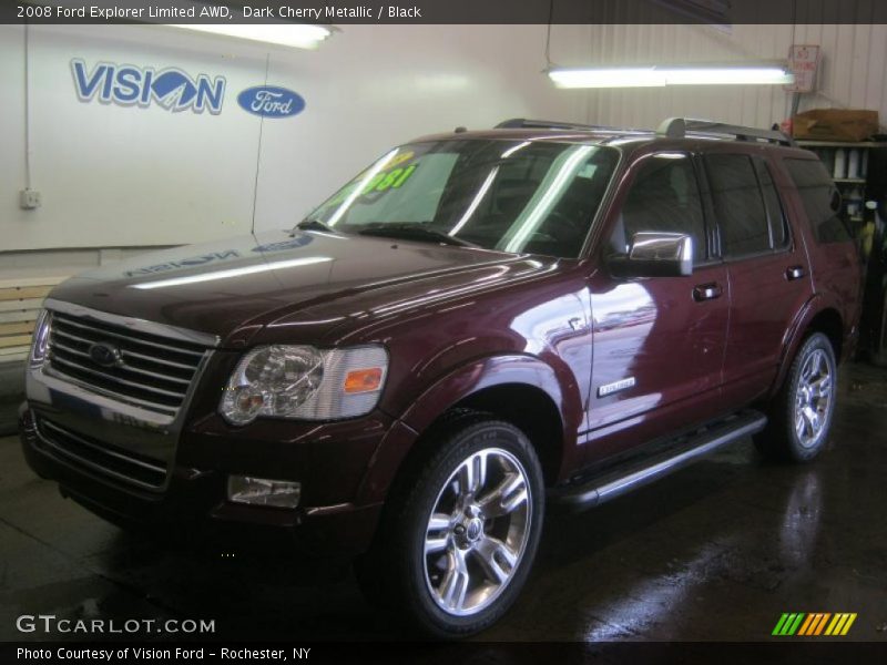 Dark Cherry Metallic / Black 2008 Ford Explorer Limited AWD