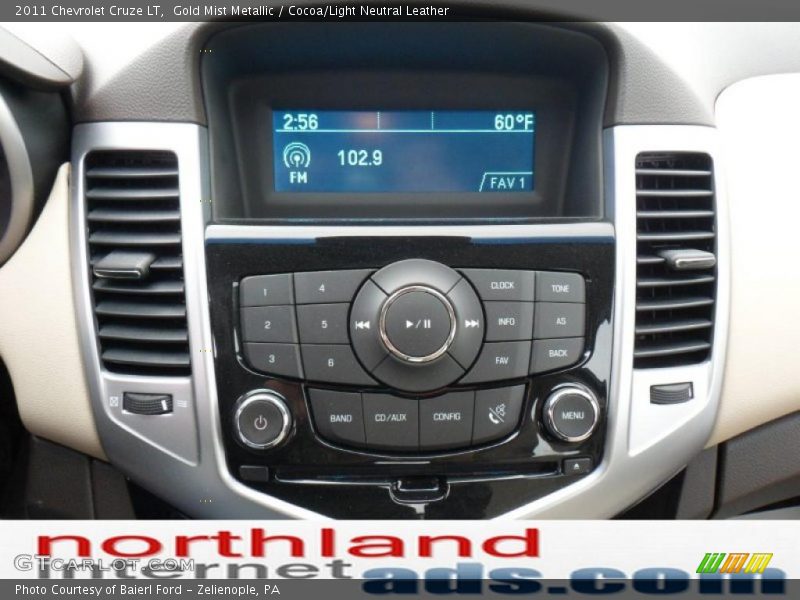 Gold Mist Metallic / Cocoa/Light Neutral Leather 2011 Chevrolet Cruze LT