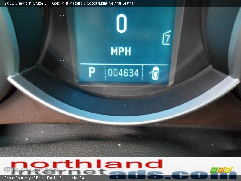 Gold Mist Metallic / Cocoa/Light Neutral Leather 2011 Chevrolet Cruze LT