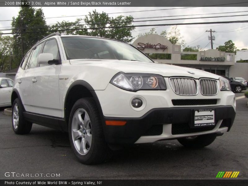 Alpine White / Sand Beige/Black Nevada Leather 2008 BMW X3 3.0si