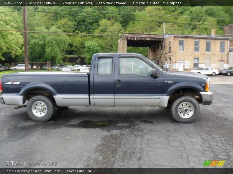 Deep Wedgewood Blue Metallic / Medium Graphite 1999 Ford F250 Super Duty XLT Extended Cab 4x4