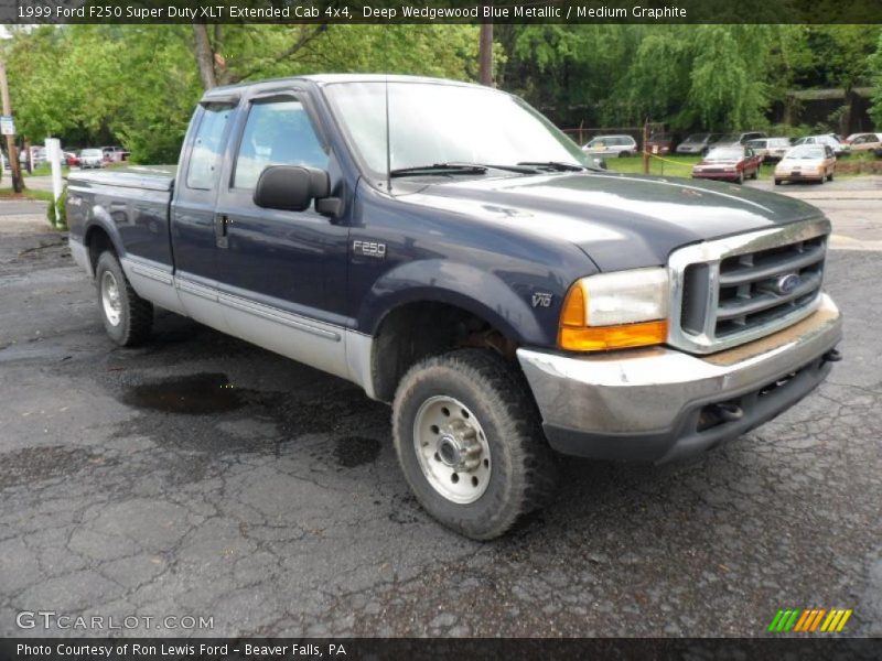 Deep Wedgewood Blue Metallic / Medium Graphite 1999 Ford F250 Super Duty XLT Extended Cab 4x4