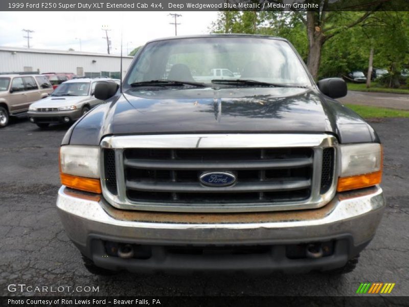 Deep Wedgewood Blue Metallic / Medium Graphite 1999 Ford F250 Super Duty XLT Extended Cab 4x4
