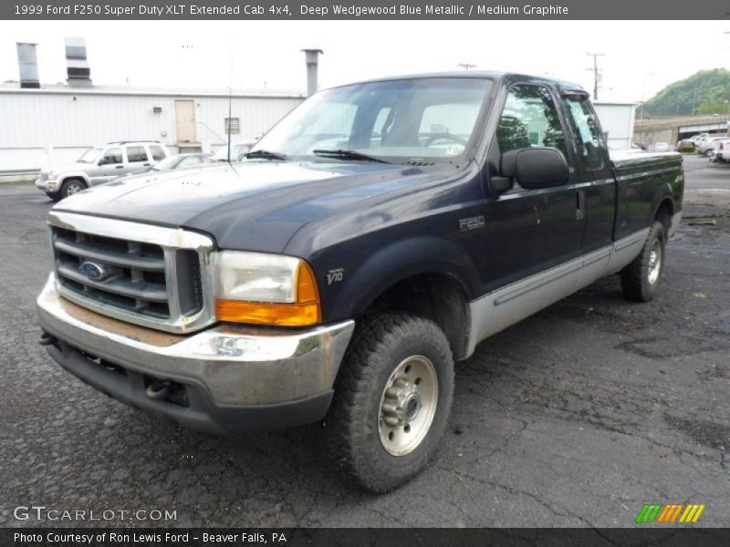 Deep Wedgewood Blue Metallic / Medium Graphite 1999 Ford F250 Super Duty XLT Extended Cab 4x4