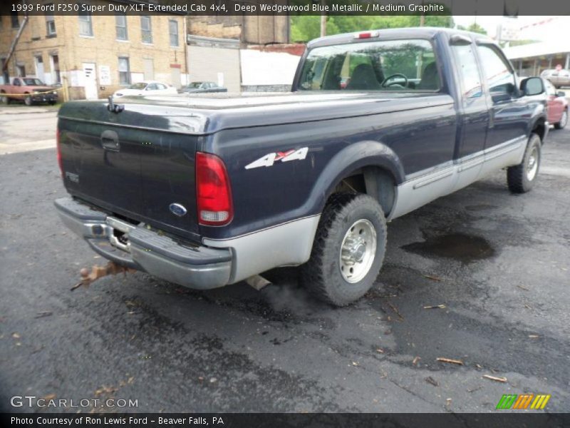 Deep Wedgewood Blue Metallic / Medium Graphite 1999 Ford F250 Super Duty XLT Extended Cab 4x4