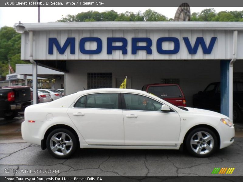White / Titanium Gray 2008 Chevrolet Malibu LT Sedan