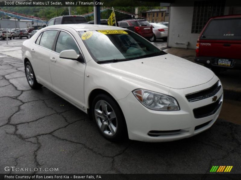 White / Titanium Gray 2008 Chevrolet Malibu LT Sedan