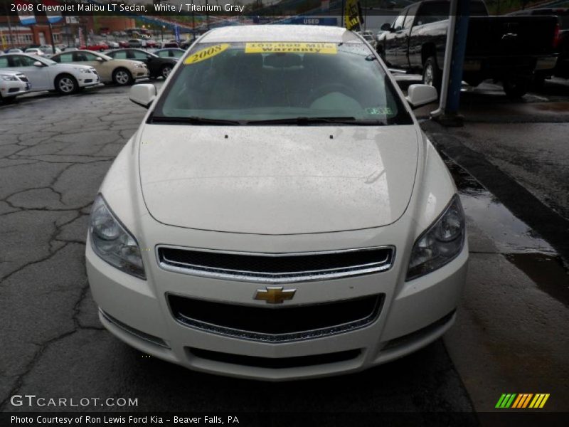 White / Titanium Gray 2008 Chevrolet Malibu LT Sedan