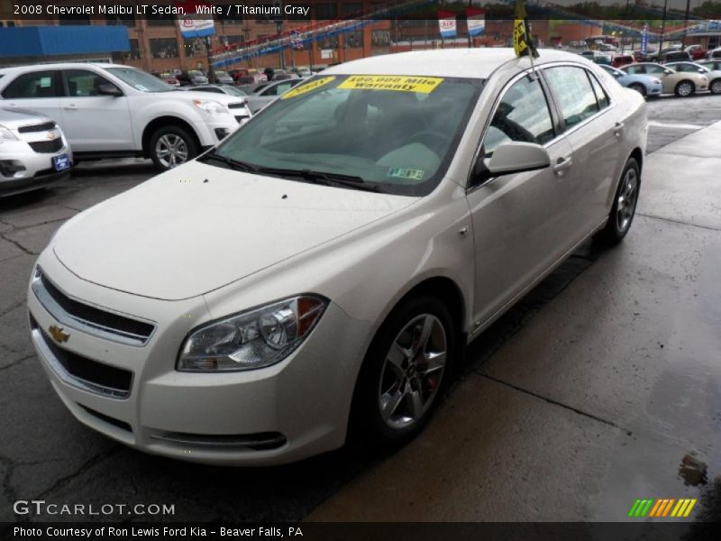 White / Titanium Gray 2008 Chevrolet Malibu LT Sedan