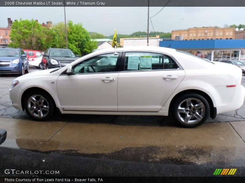 White / Titanium Gray 2008 Chevrolet Malibu LT Sedan