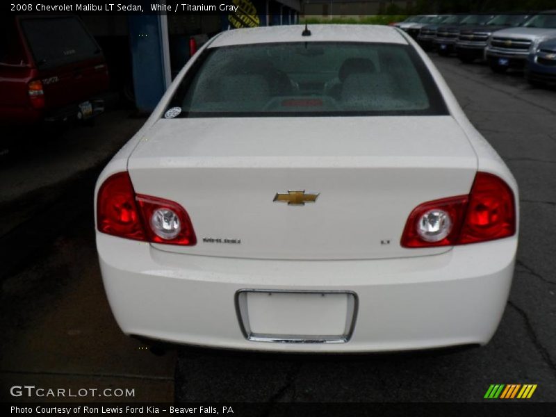 White / Titanium Gray 2008 Chevrolet Malibu LT Sedan