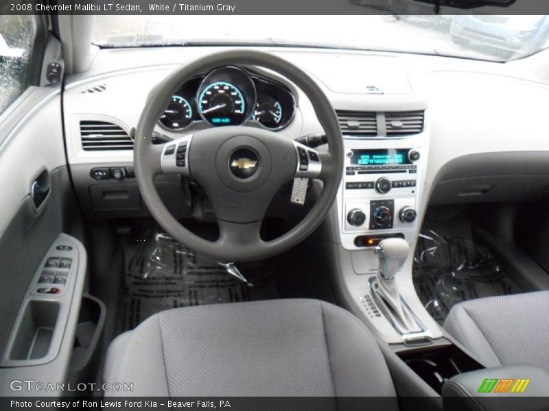 White / Titanium Gray 2008 Chevrolet Malibu LT Sedan