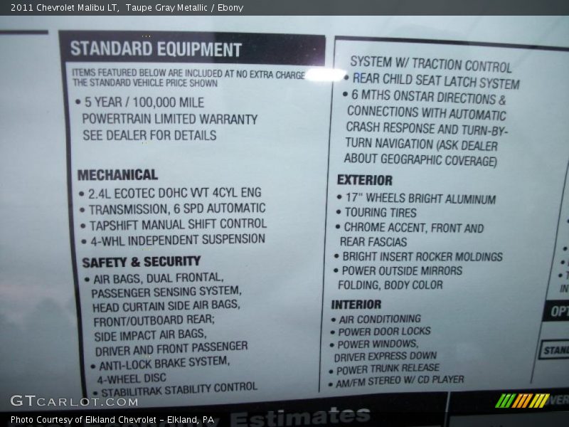 Taupe Gray Metallic / Ebony 2011 Chevrolet Malibu LT