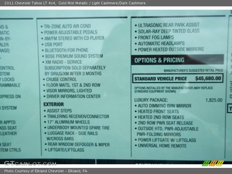 Gold Mist Metallic / Light Cashmere/Dark Cashmere 2011 Chevrolet Tahoe LT 4x4