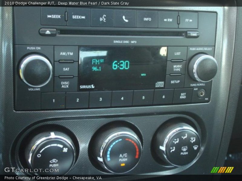 Deep Water Blue Pearl / Dark Slate Gray 2010 Dodge Challenger R/T