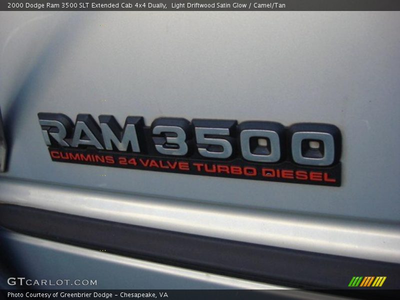 Light Driftwood Satin Glow / Camel/Tan 2000 Dodge Ram 3500 SLT Extended Cab 4x4 Dually