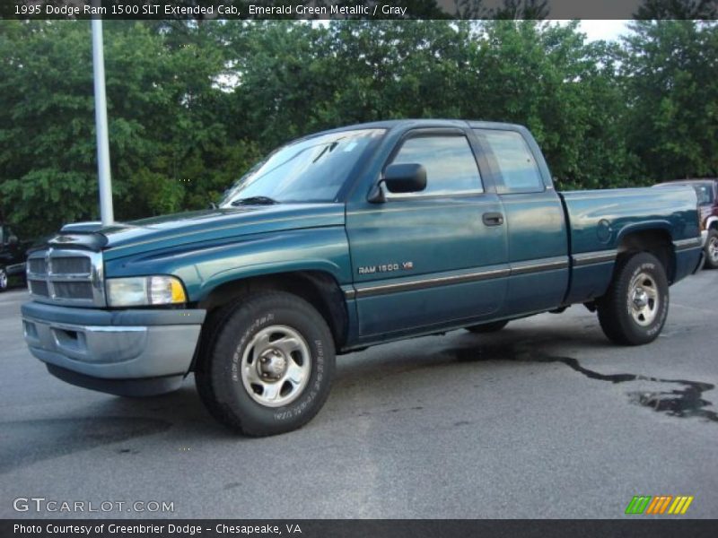 Emerald Green Metallic / Gray 1995 Dodge Ram 1500 SLT Extended Cab