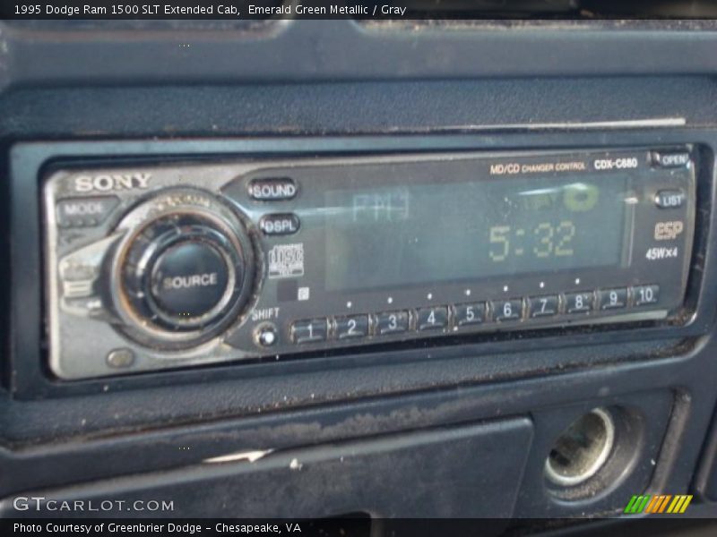 Emerald Green Metallic / Gray 1995 Dodge Ram 1500 SLT Extended Cab