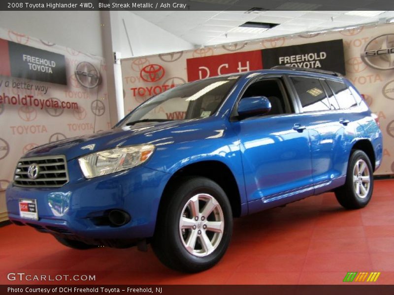 Blue Streak Metallic / Ash Gray 2008 Toyota Highlander 4WD