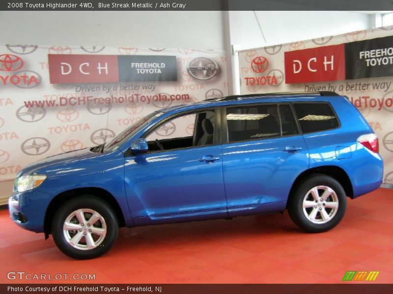 Blue Streak Metallic / Ash Gray 2008 Toyota Highlander 4WD