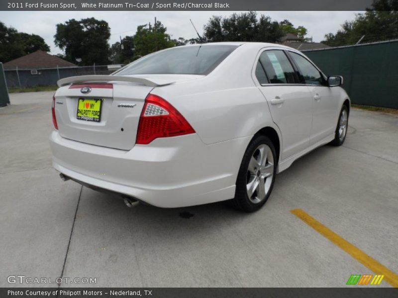 White Platinum Tri-Coat / Sport Red/Charcoal Black 2011 Ford Fusion Sport