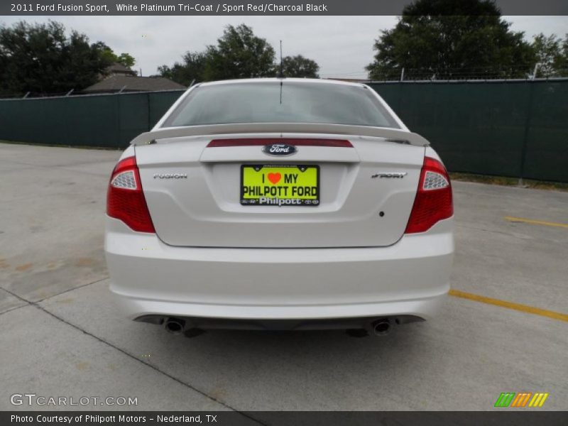 White Platinum Tri-Coat / Sport Red/Charcoal Black 2011 Ford Fusion Sport