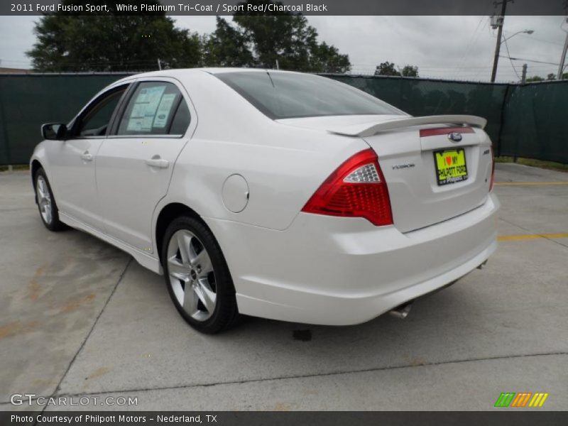 White Platinum Tri-Coat / Sport Red/Charcoal Black 2011 Ford Fusion Sport