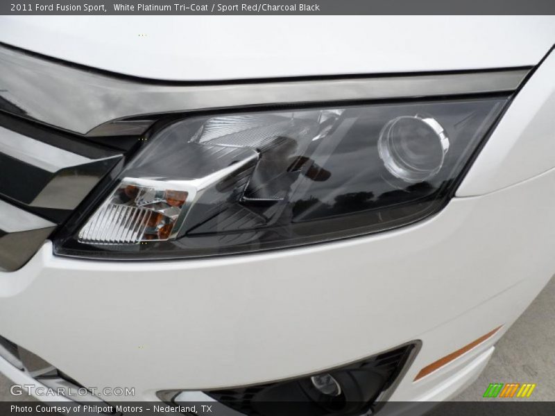 White Platinum Tri-Coat / Sport Red/Charcoal Black 2011 Ford Fusion Sport