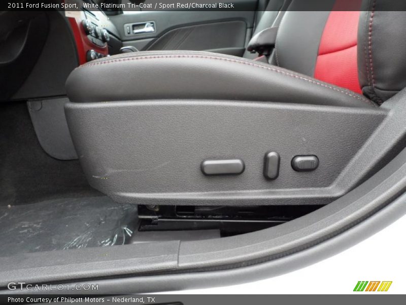 White Platinum Tri-Coat / Sport Red/Charcoal Black 2011 Ford Fusion Sport