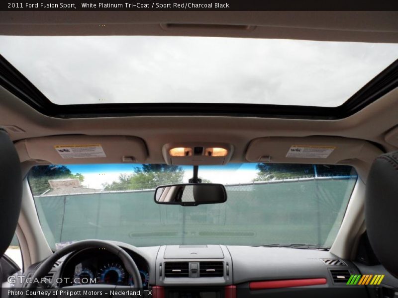 White Platinum Tri-Coat / Sport Red/Charcoal Black 2011 Ford Fusion Sport