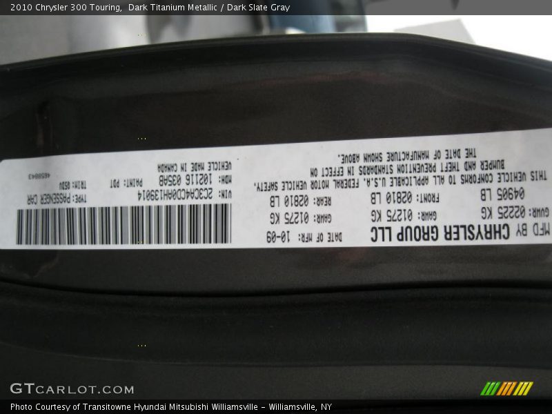 Dark Titanium Metallic / Dark Slate Gray 2010 Chrysler 300 Touring
