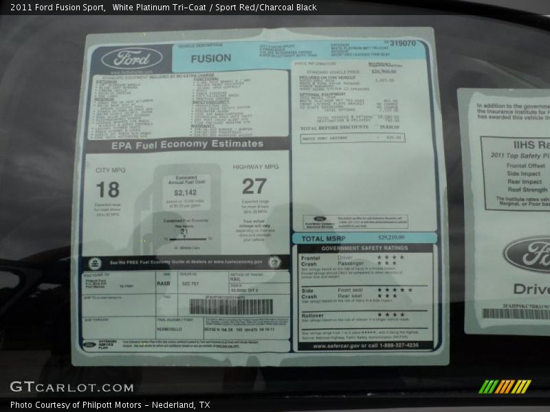  2011 Fusion Sport Window Sticker