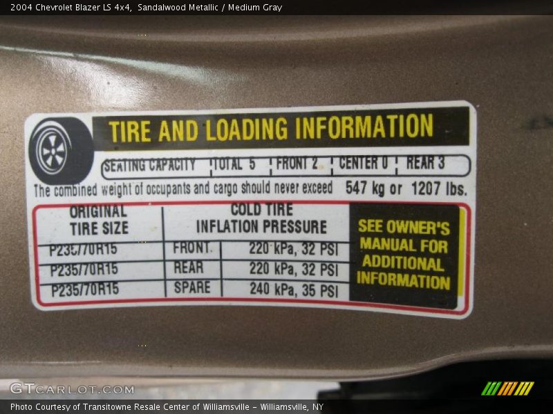 Sandalwood Metallic / Medium Gray 2004 Chevrolet Blazer LS 4x4