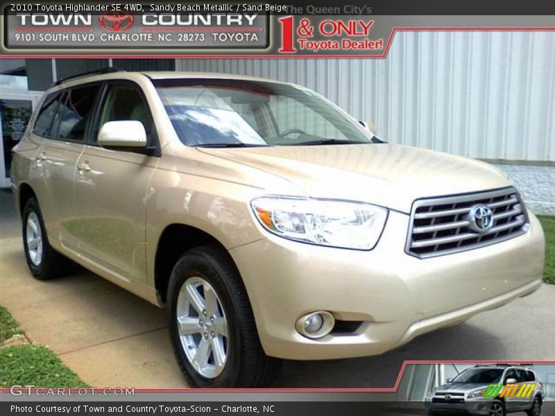 Sandy Beach Metallic / Sand Beige 2010 Toyota Highlander SE 4WD